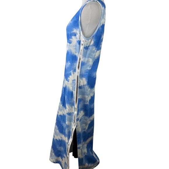 Boston Proper Tie-Dye Maxi Dress With Silver Side Slits Size Large - Picture 5 of 7